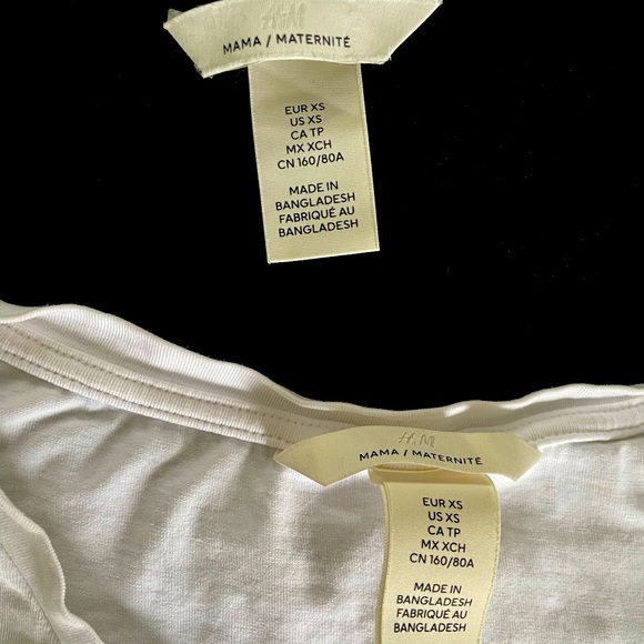 H&M Maternity scoop neck Tshirts in Black & White. Size XS. - Picture 4 of 4
